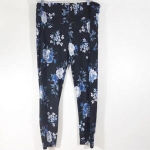 French Laundry Floral Cropped Pants Size 2x  Navy Blue